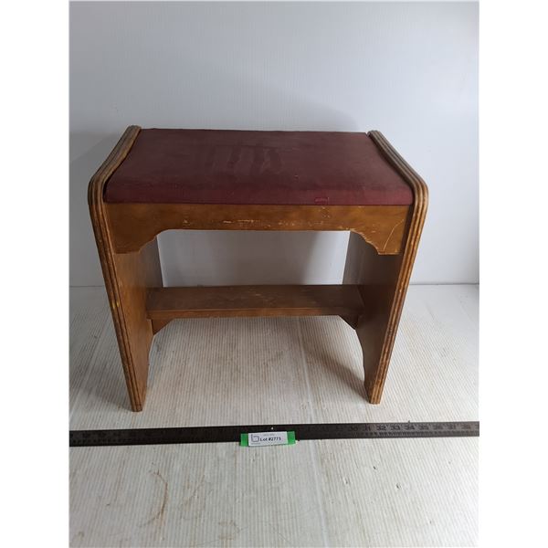 Antique Wooden Sewing Machine Bench - 18x17x12" - Cannot Ship