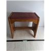 Image 1 : Antique Wooden Sewing Machine Bench - 18x17x12" - Cannot Ship
