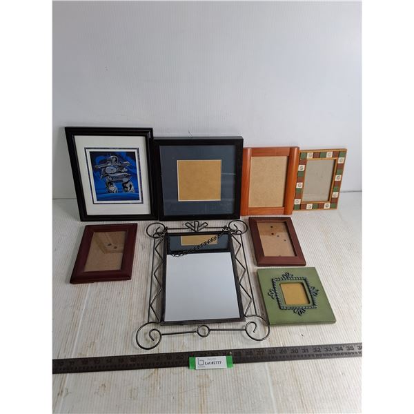 Assorted Picture Frames, Hanging 12" x 16" Mirror