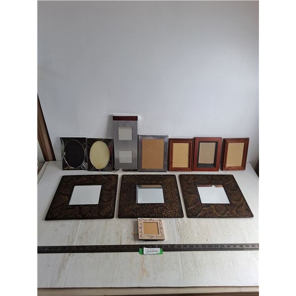 Assorted Picture Frames, Set of 3 12" x 12" Wall Mirrors