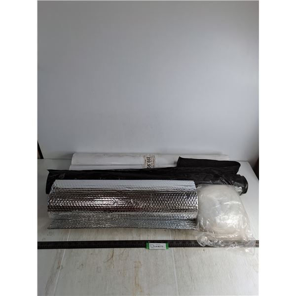 (4) Assorted Wraps (Insulation, Panda Film, HD 37" Black, Sealed Light Duty Clear) - Cannot Ship