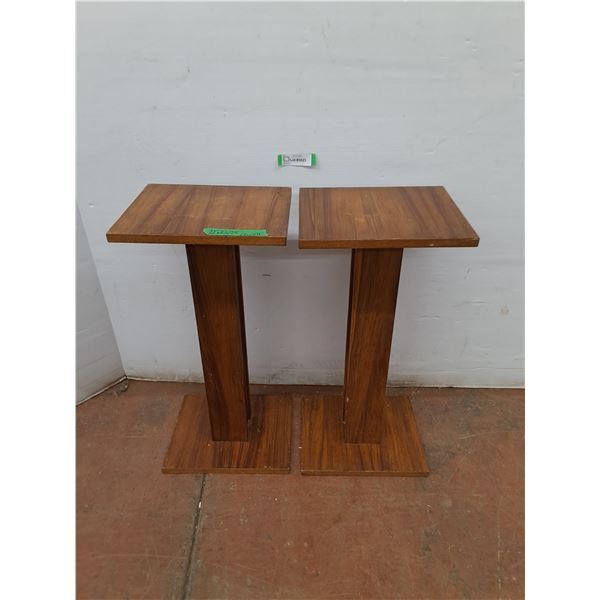 * (2) Wooden Plant Stands - PU Preferred