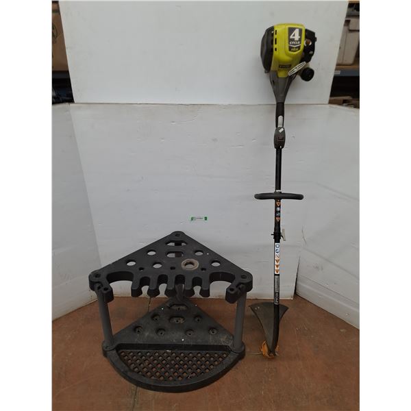 * Ryobi Grass Trimmer - Turns Over - 62" Length, Long Handle Tool Rack - 21" High - PU Only