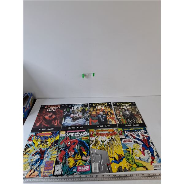 (4) Marvel Spider-Man Comics, (4) DC Superman Kingdom Come Comics