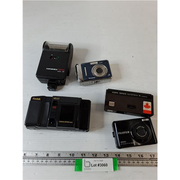 (5) Cameras, Fujifilm, Kodak, FinePix, Hanimex All Untested As-Is
