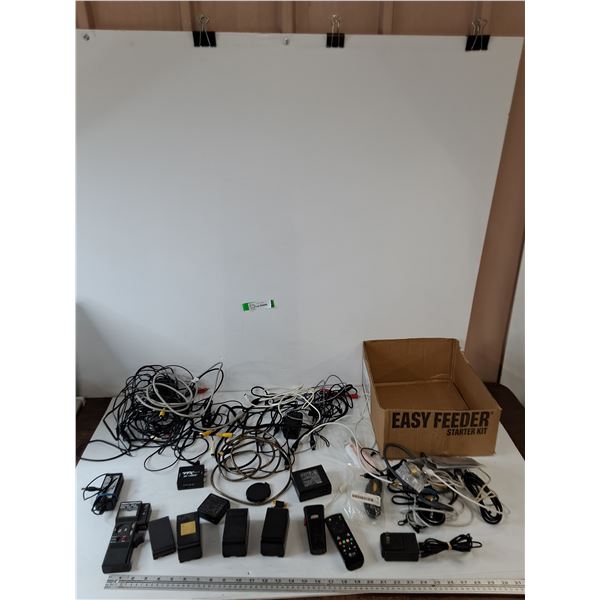 Assorted Cables, AV to HDMI Box, (4) Batteries, Sonin Fuse Test Tool, All Untested As-Is
