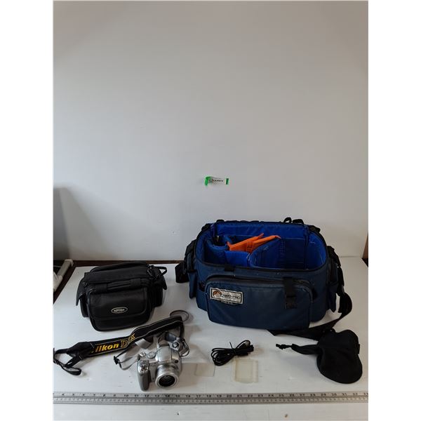 Optec and LowePro Camera Carry Bags, Canon PowerShot S2 15 Camera Untested As-Is, Nikon Strap