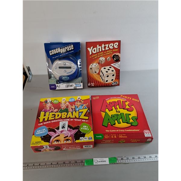 (4) Games- Catch Phrase, Yahtzee, Headbanz, MIsc.