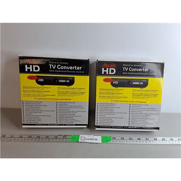 (2) Access TV Digital to Analog TV Converters- Appear NIB