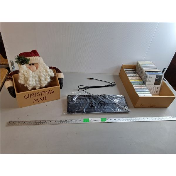 Christmas Card Box, Computer Keyboard, Cassette Tapes