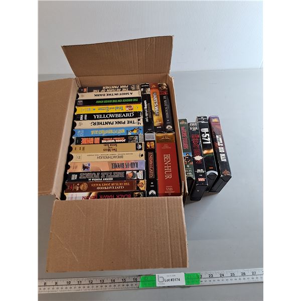 VHS Tapes- Black Hawk Down, Little Big Man, Ben-hur, Misc.