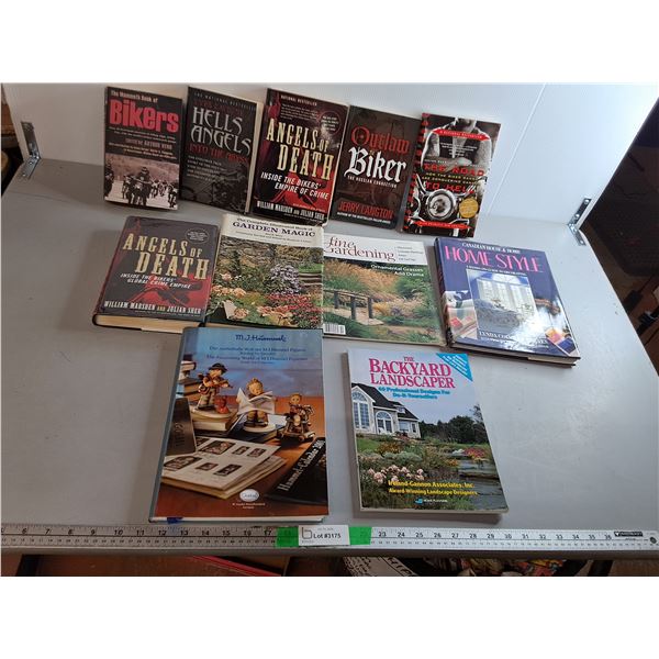 Book Lot- Bikers, Gardening, Home Decorating, Misc.