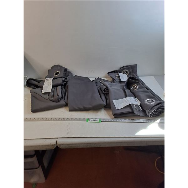 (4) Ikea Hilleborg Grey Curtains - 57x98"