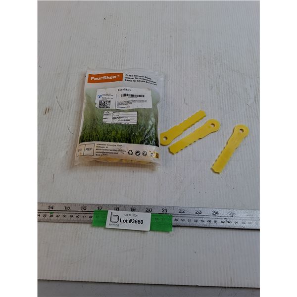 (30) FourShow Grass Trimmer Blades - For Weed Warrior Push-N-Load 3 Blade Trimmer Head