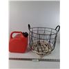 Image 1 : Empty Jerry Can, Metal Storage Basket w/ Rope Base, Pickup Only
