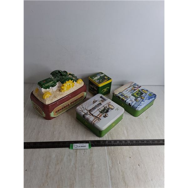 John Deere Tins & Vintage Porcelain Box
