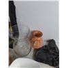 Image 3 : Assorted Kitchenware, Fabric Pieces, School Bag, Vases, Vacuum Dock Station