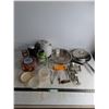 Image 1 : Assorted Kitchenware, Moravia Meat Grinder, Carafe, Blender - Tested, Misc.