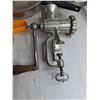 Image 2 : Assorted Kitchenware, Moravia Meat Grinder, Carafe, Blender - Tested, Misc.