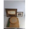 Image 1 : Pampered Chef 15" Round Stone Ovenware, Framed Wall Decor - Largest 19" x 17"