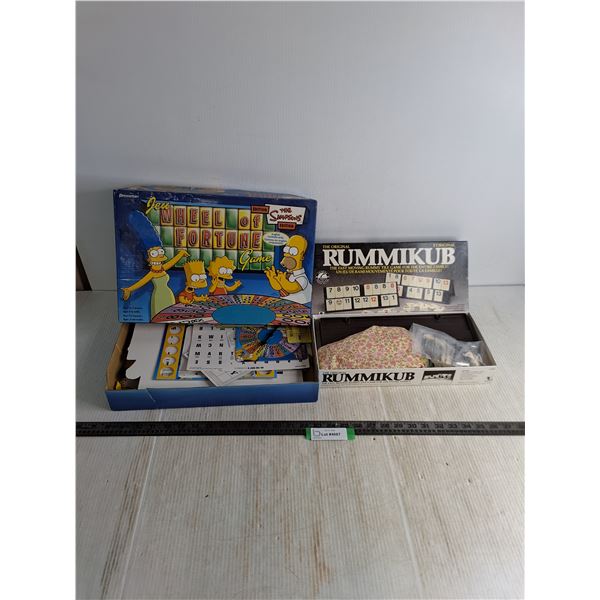 (2) Board Games - Simpson's Wheel of Fortune & Rummikub