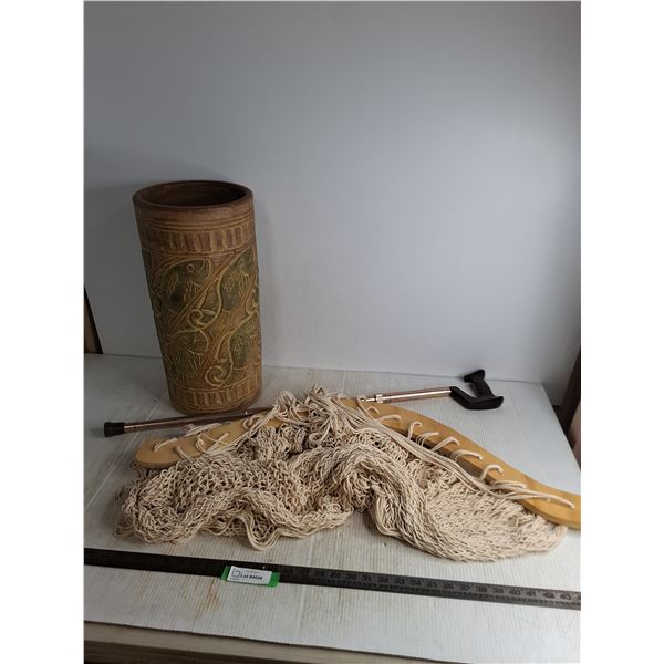 Earthenware 19  Vase, Egg Chair Hammock, Adjustable Walking Cane - Cannot Ship