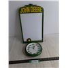 Image 1 : John Deere Decor - 18" x 11" White Board, 8" Wall Clock