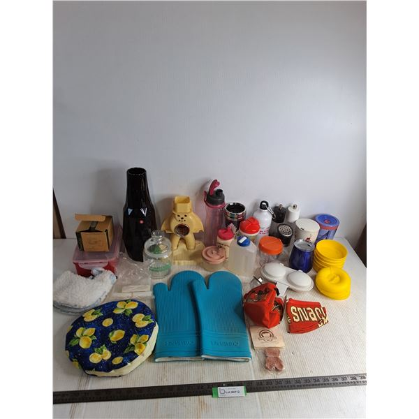 Assorted Kitchenware includes Vintage & New, Vase