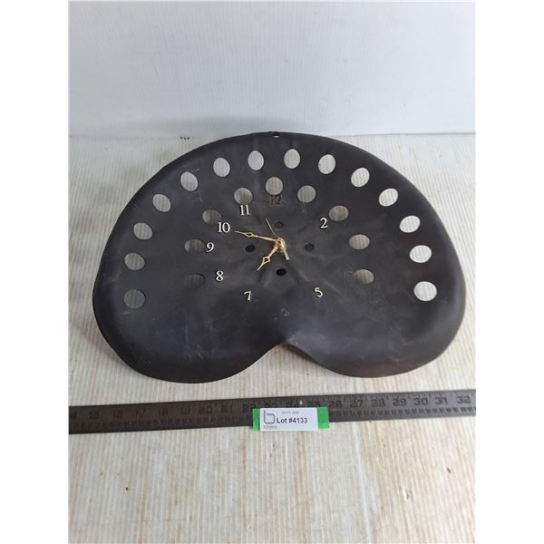 Metal Tractor Seat Wall Clock