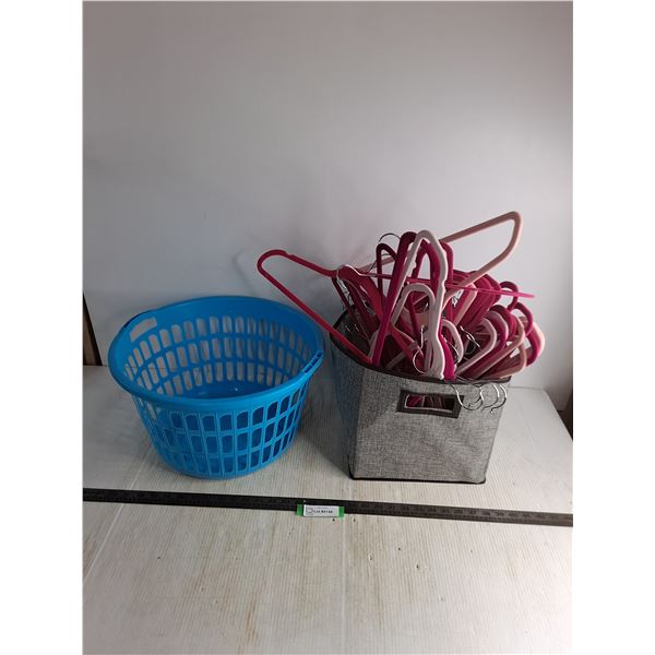 Laundry Basket, Fabric Storage Basket, Bulk Clothes Hangers, Pickup Only