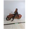Image 1 : Vintage Resin Motorcycle w/Biker Ornament - 14" High x 18" Length
