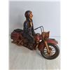 Image 2 : Vintage Resin Motorcycle w/Biker Ornament - 14" High x 18" Length