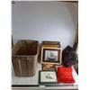 Image 1 : (5) Framed Prints & Photos - Largest 17x14", Foxy Jeans Shoulder Bag, Storage Bin - Cannot Ship
