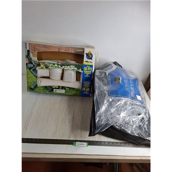 Partial Box of Unused Mole Pipe, Bag of Bulk Clothes Hangers