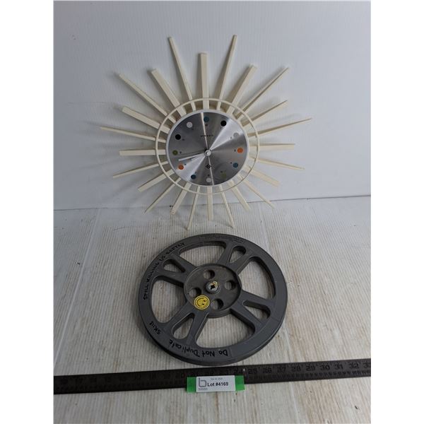 Retro Newgate Starburst Wall Clock, Film Reel