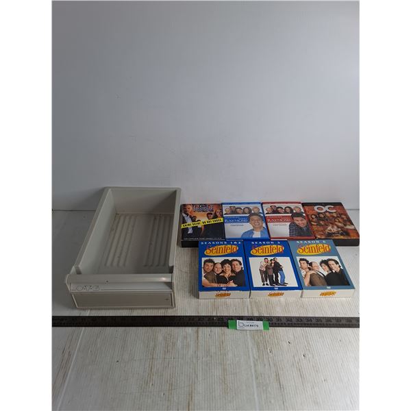 (7) DVD Box Sets - Seinfeld, OC, CSI: Miami, Plastic Drawer