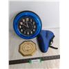 Image 1 : Light-up Wall Clock - Needs Batteries, "Home" Plaque, Bicycle Seat Cushion