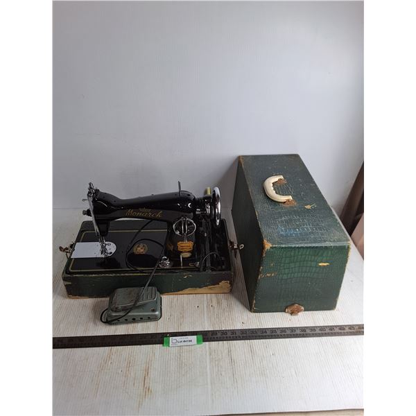 Vintage Monarch Portable Sewing Machine - Tested - 14x9x18  - Cannot Ship