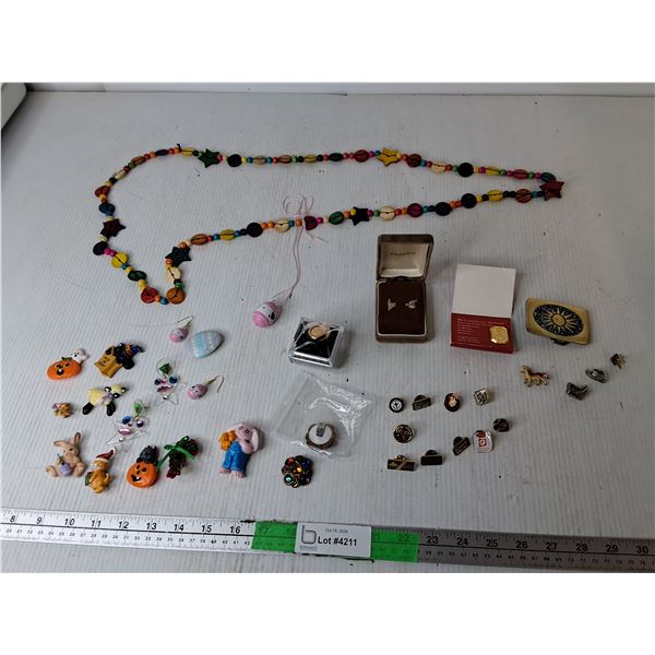 Necklaces, Earrings, Pins