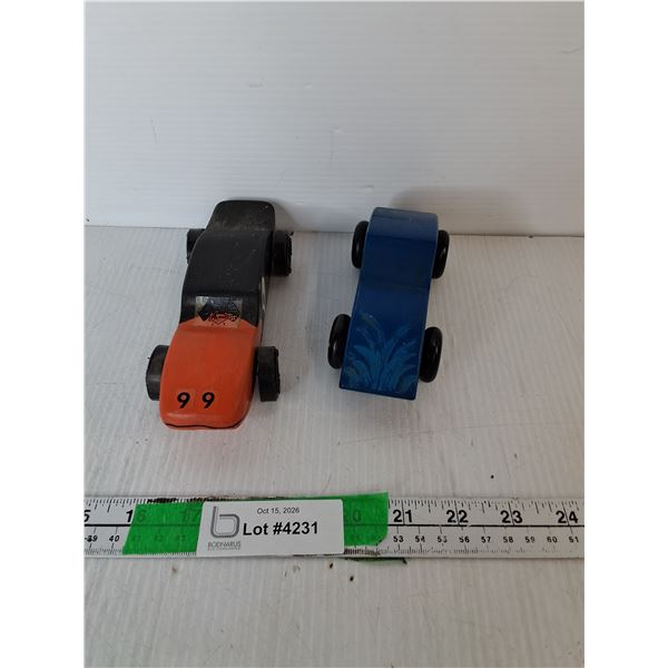 (2) Handmade Wooden Toy Cars up to 7 
