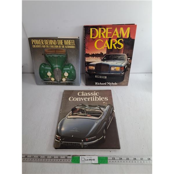 (3) Automotive Books- Power Behind the Wheel, Dream Cars & Classic Convertibles
