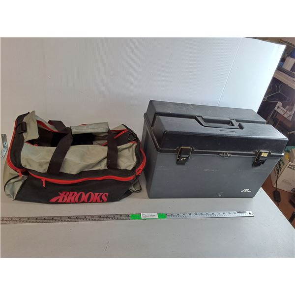 Plano Tackle Box 20.25  x 11  x 13  & Brooks Duffel Bag- One Borken Zipper, Can't Ship