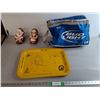 Image 1 : Mr. & Mrs. Clause Coinbanks, Alberta Metal Tray 17.5" x 12.75",  Bud Light Cooler Bag- Broken Zipper