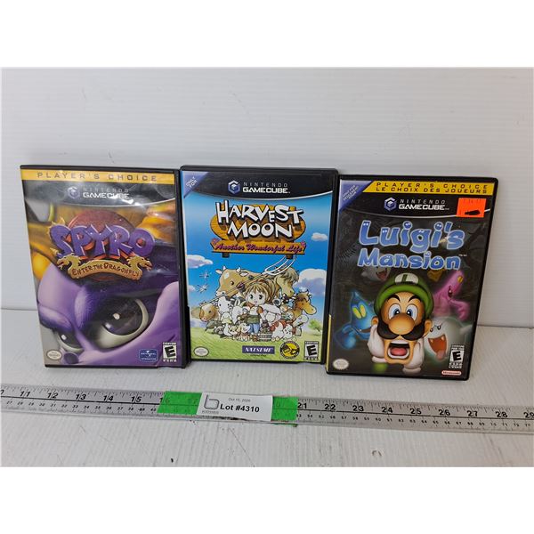 (3) Nintendo Gamecube Games- Spyro, Harvest Moon, Luigi's Mansion