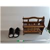 Image 1 : Brunswick Unisex Bowling Shoes- M 5.5 W 7, Wooden Magazine Rack, Pickup Only