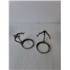 Image 2 : (2) Metal Deer Style Napkin Rings & Wooden Peacock Musical Jewelry Box- Working