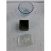 Image 4 : (2) Five Pound Weights - Sunlit Mandarin Berry Candle - Misc Glasswear - Christmas Dog - Gift Box