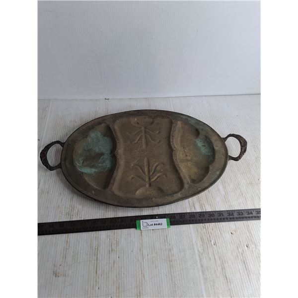 Vintage Brass Platter - 24" x 14"