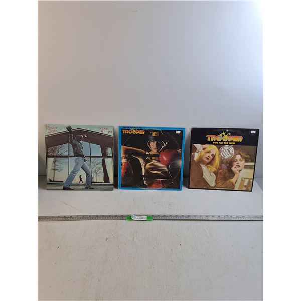 (3) Trooper Albums w/ Records - (1) Billy Joel Album Cover (No Record) - As Is