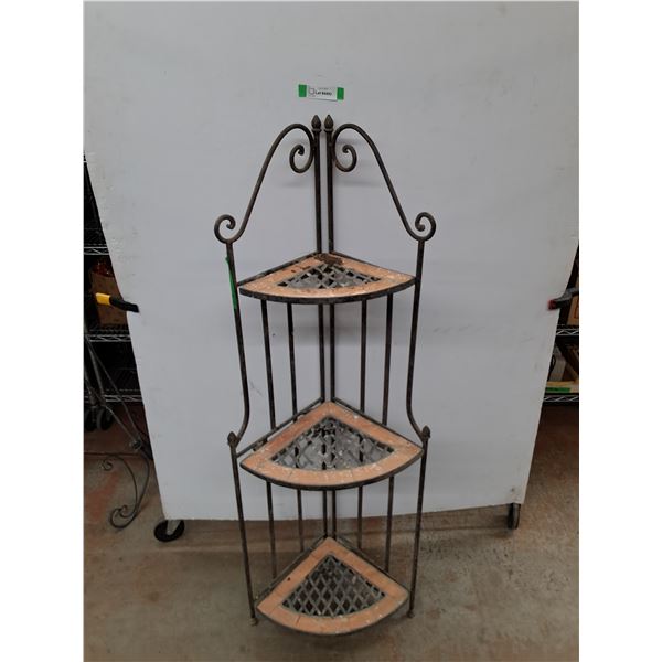 ** Metal Plant Stand w/ Folding Shelves - 55" Tall - As Is - Cannot Ship